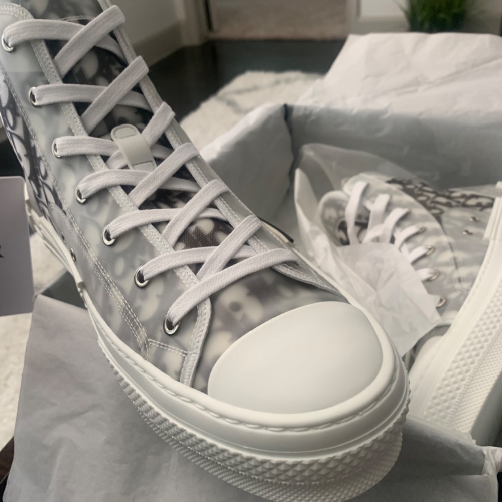 DIOR B23 Hightop Oblique Transparent Sneakers